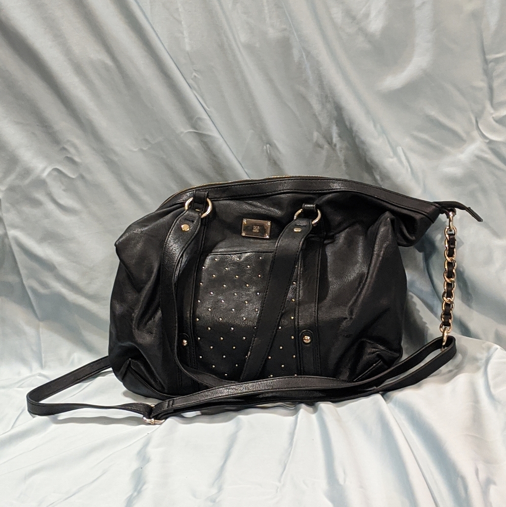 Medium black INC bag with gold embellishments